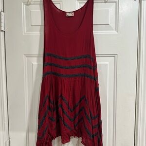 Intimately Free People Red and Black Tunic